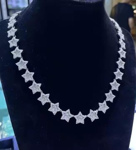 Moissanite Hip Hop Cuban Link Chain Rhodium Plated Luxury <b>Silver</b> <b>Necklaces</b> <b>Men</b> Stylish Trendy Gift Idea - Product Image 1