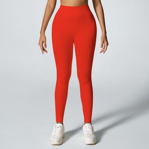 Leggings de yoga côtelés à taille haute élastique avec logo, sans couture, séchage rapide, longueur intégrale, pour l'entraînement en salle de sport - Product Image 5
