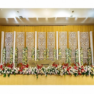 Elegant Wedding Stage Laser Cut Pattern Panels Stylish Customized Foldable Laser Cut Frames Screens At Affordable Prices - Product Image 1