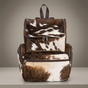 Sacs à dos scolaires en cuir de vachette de luxe avec poils, fabricant OEM, conception personnalisée, fournisseur en gros, qualité supérieure - Product Image 6