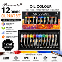 Ensemble de peintures à l'huile professionnelles non toxiques à haute saturation, 24 tubes de 12 ml/0,4 fl oz, pour la peinture sur toile