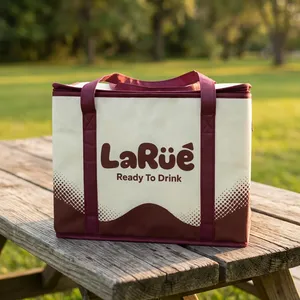 Bolsa Térmica Aislante Reutilizable con Cordón y Logotipo Personalizado, para Bebidas - Product Image 1