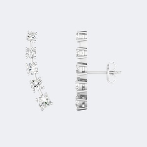 1.10 CTW Lab Grown Diamond Round Brilliant Cut <b>Earrings</b> For Women 9K 14K 18K Gold Luxury E F Color VS VVS <b>Fine</b> Jewelry - Product Image 5