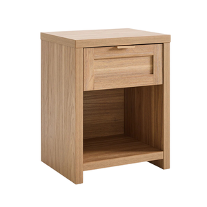 Modern Wood Nightstand with Smooth Drawer and Open <b>Shelf</b> Durable <b>Bedside</b> Table for Bedroom Storage Furniture - Product Image 2