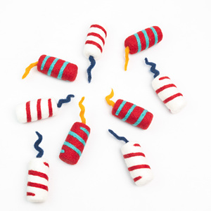 Juguete infantil de fieltro hecho a mano para el 4 de julio, con forma de petardo, para juego de simulación del Día de la Independencia, artesanía de lana de comercio justo, adorno. - Product Image 6