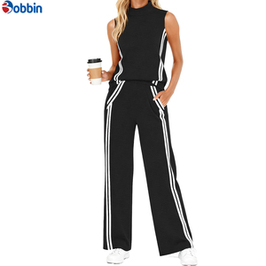 Conjunto de 2 Piezas para Mujer de Alta Calidad, con Logotipo Personalizado, Estilo Deportivo, Top Corto y Pantalones Anchos, Transpirable, Ideal para Viajes - Product Image 3