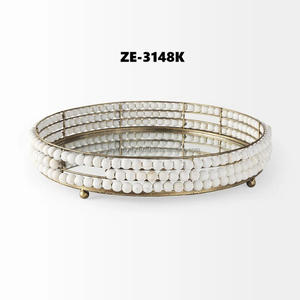 Plateau rond en métal finition or haut de gamme, décoration de table, multifonctionnel, moderne, élégant, décoration intérieure, respectueux de l'environnement - Product Image 4