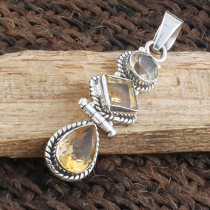 Natural <b>Citrine</b> <b>Pendant</b> 925 Sterling Silver Honey <b>Citrine</b> Necklace November Birthstone Jewelry Women Wholesale Factory Price - Product Image 2