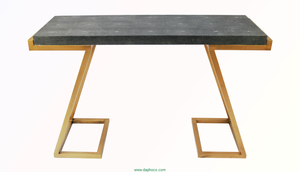 Maria Luxury Antique Shagreen Console Table Custom Size Shagreen Leather Serving <b>Tray</b> Brass Iron MDF Ancient Decorative Home - Product Image 3