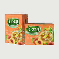 Free Samples Peach Instant Tea Water Soluble Instant Black Tea Powder Food Beverage Peach Iced Tea Box Packaging