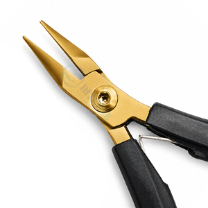 Alicates de Punta de Cadena Duraderos, Chapados en Oro, con Empuñadura Negra, Herramienta para Hacer Joyas, Envolver Alambres y Reparar Cadenas - Product Image 4