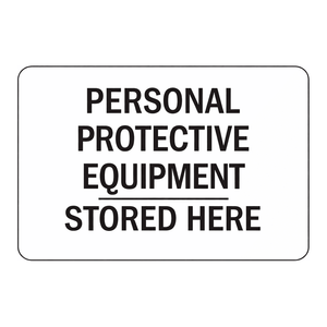 Letrero Reflectante de Seguridad Laboral con la Frase 'PPE Almacenado Aquí', 7x10 Pulgadas, para Sitios de Trabajo Industriales y Laboratorios - Product Image 3