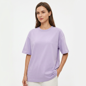 Men's Oversized Solid <b>Purple</b> Short Sleeve O-Neck <b>T</b>-<b>Shirt</b> Casual 100% Cotton Jersey Knitted Plain Dyed Fit - Product Image 5