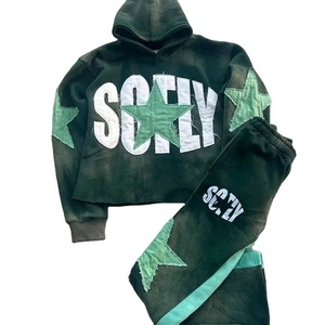 Conjunto Deportivo de Invierno para Hombre, Personalizado, con Estampado Desgastado, Bordado, Sublimación, Ecológico, Corte Regular, Sudadera con Capucha Gruesa y Pantalones Jogger - Product Image 5