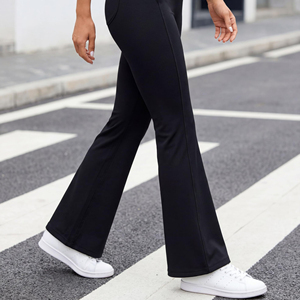 Flare <b>Leggings</b> Women High Waisted Yoga Pants Ribbed Knit <b>Flared</b> Tights Loose Bootcut Trousers Slimming Workout Activewear - Product Image 6