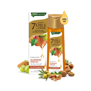 Aceite Capilar de Almendras Emami 7 Aceites en Uno - 200ml |   Mezcla Herbal 100% Natural Enriquecida |   Fórmula para el Control de Daños |   Sin Petrolato - Product Image 1