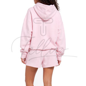 Conjunto Deportivo Casual de Verano para Mujer, con Capucha Bordada, Manga Larga, Felpa, 100% Algodón, Transpirable y de Secado Rápido - Product Image 2