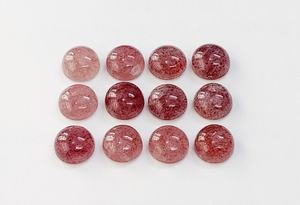 Cuarzo Rojo Fresa Natural en Forma de Cabujón Redondo 10*10 mm  11*11 mm  12*12 mm  14*14 mm  15*15 mm  20*20 mm Piedra Preciosa Natural - Product Image 5
