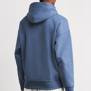 Sudadera con Capucha Azul Ikhlas Sports, 100% Algodón Felpa, 380g, Corte Holgado, Bolsillo Canguro, Capucha con Cordón Ajustable, Estilo Casual Minimalista - Product Image 5