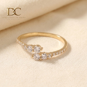 9k Solid Gold Ring with Lab Grown Diamond for Women's Wedding & Party Jewelry Classic Style Custom Jewelry - Product Image 5