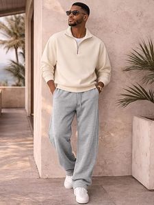 MOMENTUM <b>Men's</b> Brown Canvas <b>Nylon</b>/Cotton Quick Dry Sweatpants Elastic Waist Drawstring Casual <b>Joggers</b> Side Pockets Lightweight - Product Image 5
