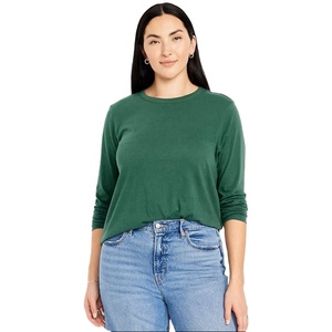 Camiseta de manga larga para mujer de alta calidad, informal, suave al tacto, mezcla de algodón de primera calidad, corte holgado, para damas. - Product Image 6