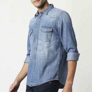 Camisas de mezclilla para hombre de diseño personalizado, manga larga, de secado rápido, para venta en línea - Product Image 2