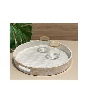 Bandeja de servir de nácar para mesa de centro, bandeja organizadora de té y bandeja decorativa para mesa, disponible a los mejores precios. - Product Image 5