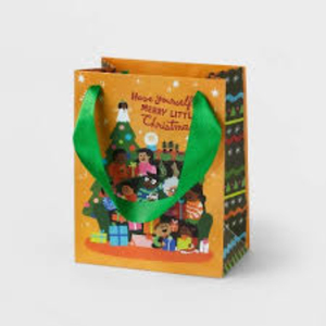 Bolsa de asas de Navidad personalizada de alta calidad, artículo de seda personalizado, patrón de estilo, promoción de letras IND para exportación - Product Image 2