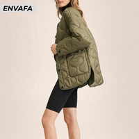 Veste matelassée décontractée pour femme, style printemps, col rond, manches longues, épaisse, vente en gros