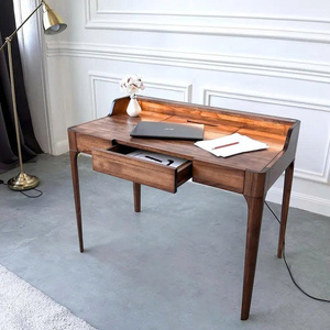 Modern <b>Solid</b> <b>Wood</b> Adjustable Writing <b>Desk</b> with Drawer Durable Construction Integrated Lighting - Product Image 5
