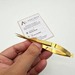 Gold Plated Straight Eyebrow Spring Scissors Stainless Steel Custom Logo Manicure Gold Scissors <b>Beauty</b> <b>Tool</b> - Product Image 4