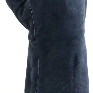 Heavy Duty Blue Split Leather Welding <b>Gloves</b> <b>Long</b> Cuff Heat Resistant Protective Safety Work <b>Gloves</b> For Industrial Construction - Product Image 3