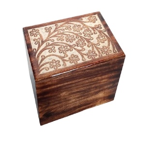 Made India Wooden Creative Unique Designed Eco-Friendly Pet Memorial Cremation Urns for Small Animals Elegant Durable <b>Ashes</b> Urns - Product Image 4