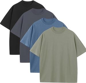 เสื้อยืดโอเวอร์ไซส์ผ้าฝ้ายแท้ 100% น้ำหนัก 220 กรัม พิมพ์ลายตามสั่งที่ไหล่ สไตล์ฮิปฮอป ไซส์ใหญ่พิเศษ ผ้าฝ้ายแท้ 100% ทรงบ็อกซี่ สำหรับผู้ชาย - Product Image 1