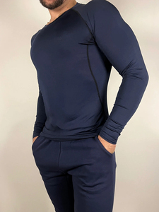 Custom Wholesale Mens <b>Compression</b> Long Sleeve Workout <b>Shirt</b> Quick Dry Moisture Wicking Athletic Top for Gym Training & Running - Product Image 2