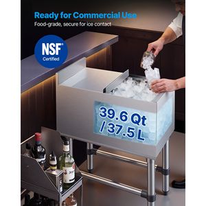 Contenitore per Ghiaccio Commerciale 39.6 Qt Capacità Massima 12 X 24 X 33 Pollici in Acciaio Inox con Coperchio Scorrevole per Cucine Commerciali, Durata 24 Ore - Product Image 2