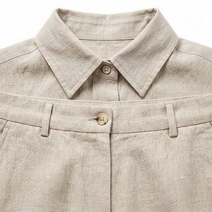 Men's Summer <b>Linen</b> Casual Shirt & Wide-Leg Pants Co-Ord Relaxed Resort <b>Two</b>-<b>Piece</b> Set OEM ODM Wholesale Factory Private Label - Product Image 6