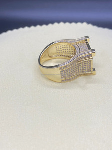 Round Cut Designer Rhodium Plated Iced Out Hip Hop Wedding <b>Ring</b> 925 Sterling <b>Silver</b> Bold Pinky <b>Ring</b> for <b>Men</b> Gift Boyfriend - Product Image 4