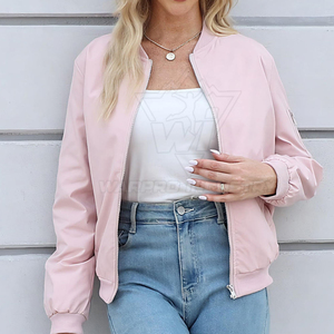 Chaquetas Bomber Casuales para Mujer con Detalle de Costuras, Prendas Exteriores Elegantes para Comodidad Diaria y Atuendos Modernos - Product Image 3