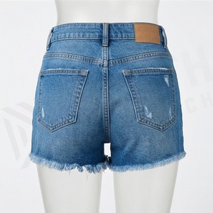 Women Breathable Denim Shorts Cotton <b>Button</b> Closure Female Booty <b>Jeans</b> Adult Girls Customized Color Casual Street Wear - Product Image 2