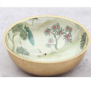 Bol en métal de haute qualité pour la restauration, finition émail intérieur, forme arrondie, idéal pour servir des desserts - Product Image 1