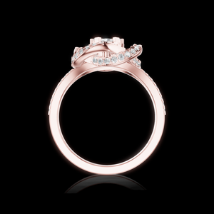 Bague de fiançailles pour femme Aurum Diam Brilliant Cut, sertie d'un diamant de laboratoire, couleur E, certifiée EGL, plaquée argent 925, luxe - Product Image 3