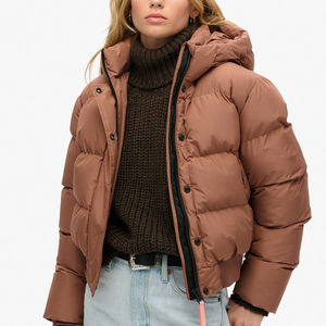 Chaqueta Corta Acolchada para Mujer, Abrigo Casual de Invierno 2026, Chaqueta Burbuja Brillante y Cálida para Mujer, Diseño Personalizado - Product Image 1