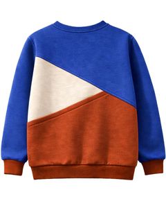 Custom Manufacturer Blue And <b>Rust</b> Women Color Block Sweatshirt Casual Crew Neck Pullover Winter Oversized Custom Streetwear <b>Top</b> - Product Image 2