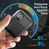 Mini Compresor de Aire Recargable de ABS con Pantalla LED, Apagado Automático y Alta Presión para Bicicletas, Motocicletas y Balones