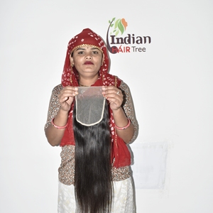 <b>Cheap</b> Genuine human hair Naturally color Closure HD 6*6 lace straight machine double weft Indian loose weaving human hair women - Product Image 5
