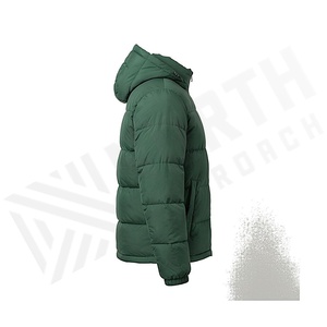 Hooded Quilted Waterproof <b>Bubble</b> Jacket Black Full Sleeve Winter Windproof Cotton Shell Knitted Fabric Polyester Filling Stand - Product Image 3