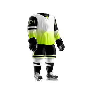 Maillot de hockey sur glace professionnel personnalisé pour homme, col lacé, broderie, 100 % polyester, séchage rapide, respirant, vente directe d'usine - Product Image 1