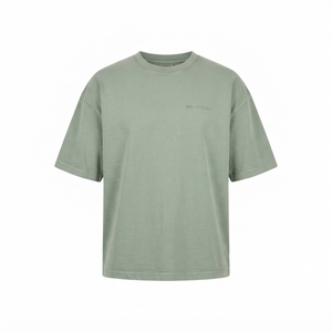 Camiseta Oversize para Hombre, Cuello Redondo, Manga Corta, Estilo Casual Urbano, Algodón, Corte Holgado Minimalista, Top Básico - Product Image 3